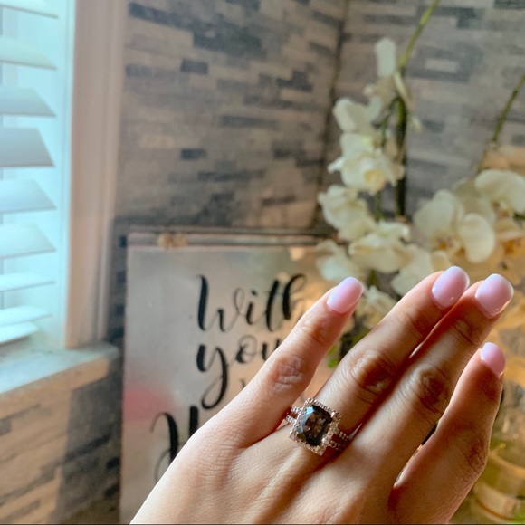 SOLD Le Vian Smoky Quartz and Diamond Ring - Picture 7 of 8